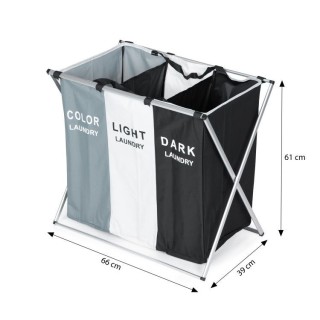 Καλάθι Απλύτων με 3 Υφασμάτινες Τσάντες PJJLB0408 MODERNHOME