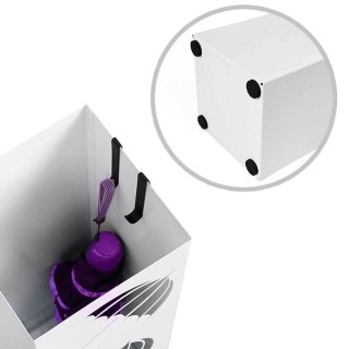 BAKAJI Σταντ Ομπρελοθήκης Σιδερένιο Τετράγωνο Λευκό με Δοχείο Συλλ... BAKAJI Σταντ Ομπρελοθήκης Σιδερένιο Τετράγωνο Λευκό με Δοχείο Συλλ...