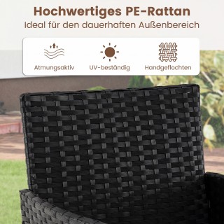 Costway Σετ Επίπλων Κήπου 3 Τεμαχίων από Ρατάν με 2 Καρέκλες και Τρ...