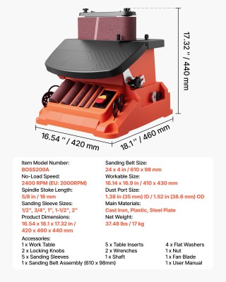 VEVOR Πολυλειτουργικός Οριζόντιος Λειαντήρας 2000RPM με Επιφάνεια Δ... VEVOR Πολυλειτουργικός Οριζόντιος Λειαντήρας 2000RPM με Επιφάνεια Δ...