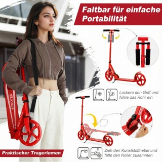 Costway Αναδιπλούμενο πατίνι με 2 τροχούς LED, ρυθμιζόμενο ύψος, έω...