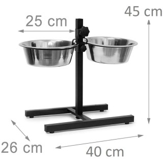 BAKAJI Διπλό Μπολ για Σκύλους με Ρυθμιζόμενη Βάση 2 Μπολ Ανοξείδωτο... BAKAJI Διπλό Μπολ για Σκύλους με Ρυθμιζόμενη Βάση 2 Μπολ Ανοξείδωτο...