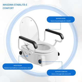 BAKAJI Ανυψωτικό Κάθισμα Τουαλέτας με Υποβοηθούμενα Μπράτσα και Χει... BAKAJI Ανυψωτικό Κάθισμα Τουαλέτας με Υποβοηθούμενα Μπράτσα και Χει...