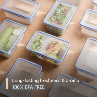 Σετ 6 Πλαστικά Δοχεία Φαγητού 1L με Καπάκια 19.5 x 7.6 x 13cm - Διά... Σετ 6 Πλαστικά Δοχεία Φαγητού 1L με Καπάκια 19.5 x 7.6 x 13cm - Διά...