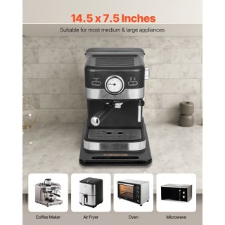 VEVOR Μαύρο Συρόμενος Δίσκος για Καφετιέρα 14.5 x 7.5 ίντσες CFSBHK...