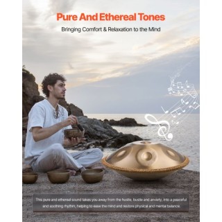 VEVOR Χειροποίητο Τύμπανο 56 εκ., 9 Νότες, 432Hz, Δ Ελάσσων, με Μαλ...