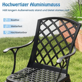 Costway  Σετ 2 Καρεκλών Τραπεζαρίας από Χυτό Αλουμίνιο για Εξωτερικ...