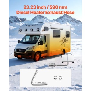 VEVOR Εύκαμπτος Σωλήνας Εξάτμισης Diesel 600mm - Ανοξείδωτος με 2 Σ...