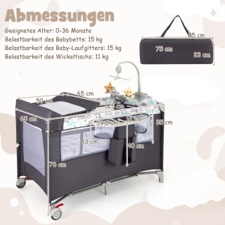 Costway Πολυλειτουργικό Κρεβατάκι Μωρού 5-σε-1 με Αλλαξιέρα, Πάρκο ... Costway Πολυλειτουργικό Κρεβατάκι Μωρού 5-σε-1 με Αλλαξιέρα, Πάρκο ...