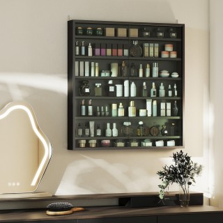 HOMCOM Ράφι αποθήκευσης με 6 ρυθμιζόμενα ράφια από ξύλο με γυάλινες... HOMCOM Ράφι αποθήκευσης με 6 ρυθμιζόμενα ράφια από ξύλο με γυάλινες...