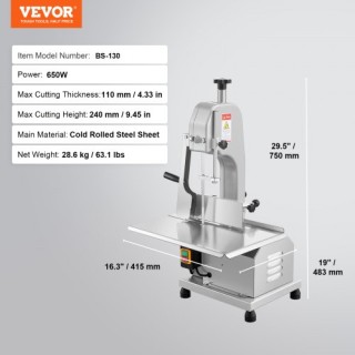 Ηλεκτρικό Κοπτικό Κρέατος 650W VEVOR από Ανοξείδωτο Ατσάλι TMSJGJ6... Ηλεκτρικό Κοπτικό Κρέατος 650W VEVOR από Ανοξείδωτο Ατσάλι TMSJGJ6...