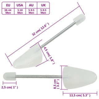 vidaXL Καλαπόδια Πλαστικά για 5 Ζεύγη Παπούτσια Λευκά ΕU 38-44 Πλα... vidaXL Καλαπόδια Πλαστικά για 5 Ζεύγη Παπούτσια Λευκά ΕU 38-44 Πλα...