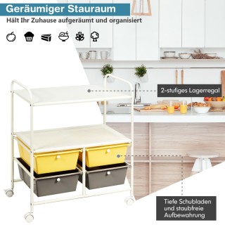 Costway Πολυλειτουργικό Καρότσι Αποθήκευσης με Μεταλλικό και Πλαστ... Costway Πολυλειτουργικό Καρότσι Αποθήκευσης με Μεταλλικό και Πλαστ...