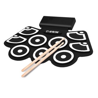 Costway  Ταμπουράκια E-Drum Roll-Up με Πεντάλ & Μπαγκέτες για Παιδι...