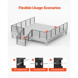 VEVOR Στύλος Καγκέλου Καλωδίων 42 Μαύρος από Ανοξείδωτο Χάλυβα 1JZL... VEVOR Στύλος Καγκέλου Καλωδίων 42 Μαύρος από Ανοξείδωτο Χάλυβα 1JZL...