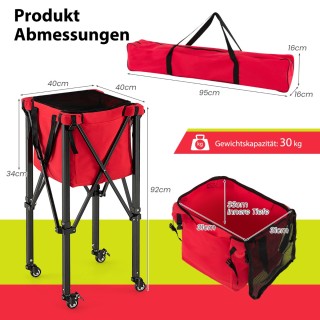 Costway Πτυσσόμενο Καρότσι Τένις με Αποσπώμενη Τσάντα και Χωρητικό... Costway Πτυσσόμενο Καρότσι Τένις με Αποσπώμενη Τσάντα και Χωρητικό...