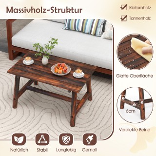 Costway Ρεκταγωνικός Καφέ Τραπέζι Μπαλκονιού από Μασίφ Ξύλο με Λατέ... Costway Ρεκταγωνικός Καφέ Τραπέζι Μπαλκονιού από Μασίφ Ξύλο με Λατέ...