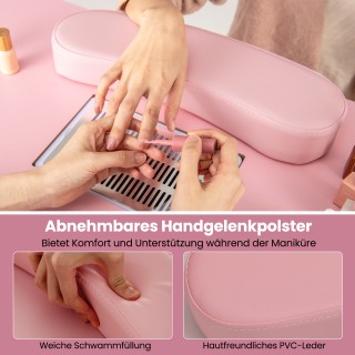 Costway Ροζ Τραπέζι Μανικιούρ με Ηλεκτρική Απορρόφηση Σκόνης & Στήρ...