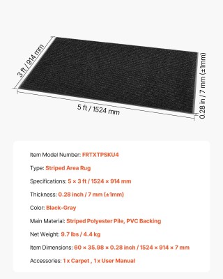 VEVOR 675 x 914 mm Αντιολισθητικό Χαλάκι Εισόδου για Εσωτερική & Εξ...