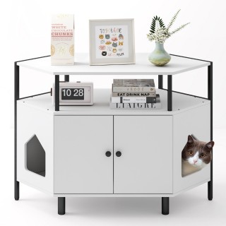 Costway  Ντουλάπι Γάτας με Διπλή Πόρτα και Επιπλέον Χώρο Αποθήκευση...