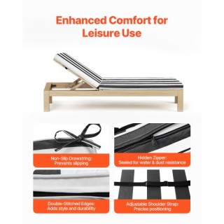 VEVOR Σετ 2 Αδιάβροχων Μαξιλαριών Ξαπλώστρας Εξωτερικού Χώρου 74 x ...