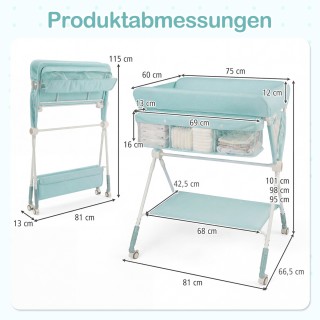 Costway Πτυσσόμενο φορητό τραπέζι αλλαξιέρας με ρυθμιζόμενο ύψος 3 ... Costway Πτυσσόμενο φορητό τραπέζι αλλαξιέρας με ρυθμιζόμενο ύψος 3 ...