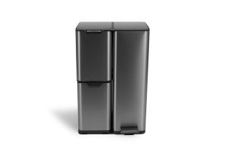Κάδος Απορριμμάτων Soft Close 3 Θέσεων 60L - Μεταλλικό Γκρι  872060...