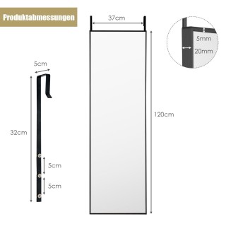 Ολόσωμος Καθρέπτης Τοίχου 120 x 37 cm Χρώματος Μαύρο Costway JV10... Ολόσωμος Καθρέπτης Τοίχου 120 x 37 cm Χρώματος Μαύρο Costway JV10...