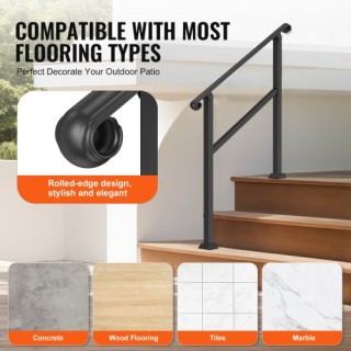 VEVOR Κάγκελα 2-3 Σκαλοπατιών για Εξωτερικά Σκαλιά για Ηλικιωμένους...