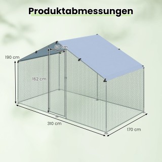 Costway Εξωτερικό Κοτέτσι Περιπάτου 300 x 170 x 190 cm με Ανθεκτική...