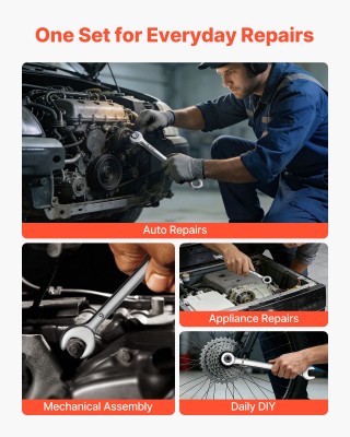 VEVOR Σετ Γερμανοπολύγωνα Κλειδιά 42 Τεμαχίων SAE & Metric, 12-Πόντ... VEVOR Σετ Γερμανοπολύγωνα Κλειδιά 42 Τεμαχίων SAE & Metric, 12-Πόντ...