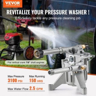 VEVOR  Αντλία Πλυστικού 7/8 Κάθετη 3100 PSI 2.5GPM με 5 Ακροφύσια  ...