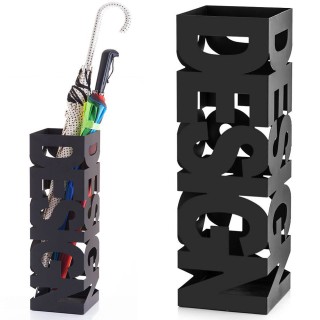 BAKAJI Τετράγωνη Σχέδιο Σιδερένια Ομπρελοθήκη Μαύρη με Δοχείο Συλλ... BAKAJI Τετράγωνη Σχέδιο Σιδερένια Ομπρελοθήκη Μαύρη με Δοχείο Συλλ...