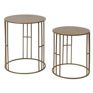 Galileo Σετ 2 Στρογγυλά Τραπεζάκια Καθιστικού Στοιβαζόμενα από Σφυρ...