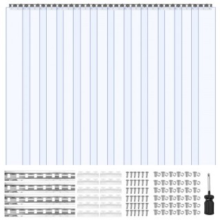 VEVOR Διαφανής Πλαστική Κουρτίνα PVC 2.1μ Ύψος x 1.8μ Πλάτος x 2 χι...