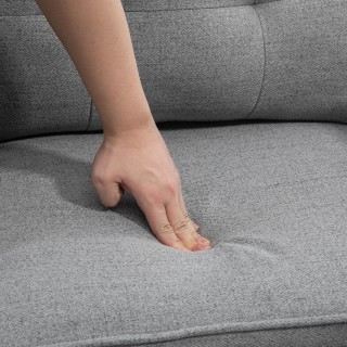 HOMCOM Μοντέρνα πολυθρόνα από ύφασμα με επενδεδυμένο κάθισμα και ατ...