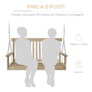 Outsunny Κουνιστή Καρέκλα Εξωτερικού Χώρου Κρεμαστό για 2 Άτομα σε ...