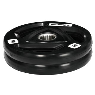 SPORTNOW Σετ 2 δίσκων βάρους 10 κιλών από ατσάλι με επίστρωση καουτ...