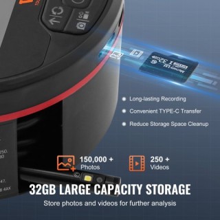 VEVOR  Τριπλός Ενδοσκοπικός Κάμερα με Οθόνη 4.3 IPS και 8 + 2 Φώτα ...