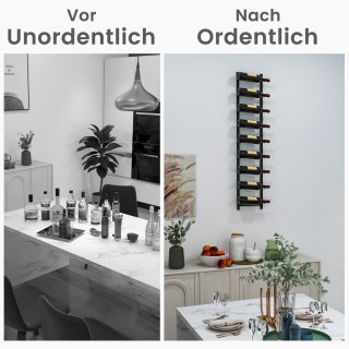 Costway  Επιτοίχια Κάβα Κρασιών για 9 Φιάλες - Μεταλλική Κατασκευή ...