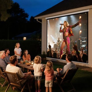 VEVOR Χειροκίνητη Οθόνη Προβολής 3048 mm 4K HD με Ανάκληση - Έυκολη...