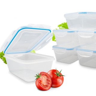 Σετ Φαγητοδοχεία 5 Τεμαχίων με Αεροστεγές Κλείσιμο - Διάφανο/Γαλάζι... Σετ Φαγητοδοχεία 5 Τεμαχίων με Αεροστεγές Κλείσιμο - Διάφανο/Γαλάζι...