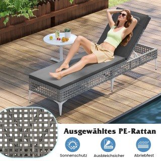 Ρατάν Ξαπλώστρα Κήπου με Ρυθμιζόμενη Πλάτη και Μαξιλάρι Κεφαλής 194... Ρατάν Ξαπλώστρα Κήπου με Ρυθμιζόμενη Πλάτη και Μαξιλάρι Κεφαλής 194...