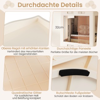 Costway Περιστρεφόμενη Βιβλιοθήκη 3 Επιπέδων με Αντιολισθητικά Πόδι...