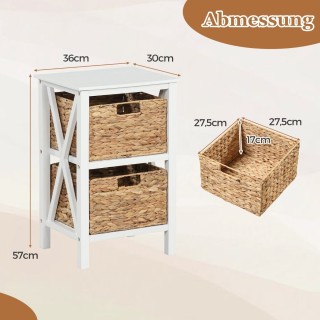 Costway  Πολυλειτουργικό Κομοδίνο με Αποσπώμενα Καλάθια από Θαλάσσι...