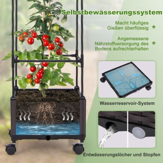 Costway  Πολυλειτουργικό Υψωμένο Κρεβάτι Κήπου με Ρυθμιζόμενο Πλέγμ...