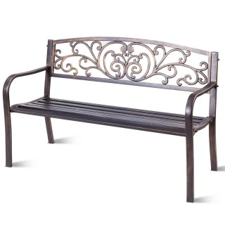 Costway Τριθέσιος Πάγκος Κήπου από Σίδερο 126 x 60 x 85 cm OP70766CP