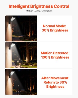 VEVOR Τετράδα Ηλιακών Φωτιστικών Δρόμου 500W, 50000LM, με Αισθητήρα...