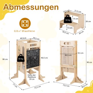 Costway Πτυσσόμενος Πύργος Μάθησης 4 σε 1 με 2-Επίπεδη Σκαλιέρα, Πί... Costway Πτυσσόμενος Πύργος Μάθησης 4 σε 1 με 2-Επίπεδη Σκαλιέρα, Πί...