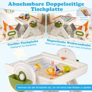 Costway Πολυλειτουργικό Σετ Τραπεζιού & Καβαλέτου 6 σε 1 με Αναστρέ...